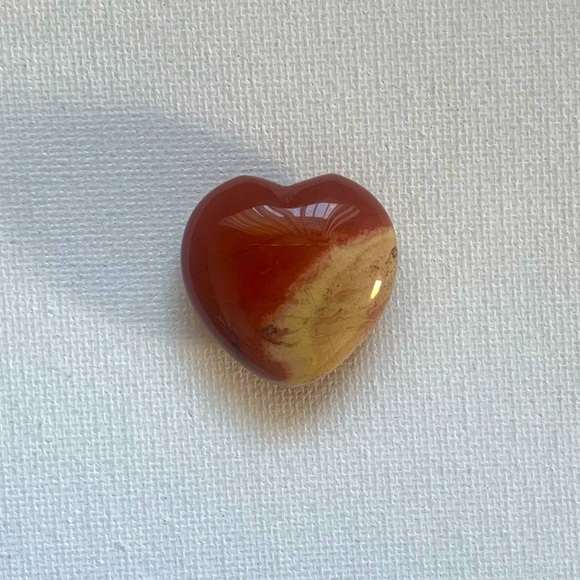 Heart Shaped Rare Brecciated Red Jasper / Poppy Jasper Meditation Palm Stone - Picture 5 of 6